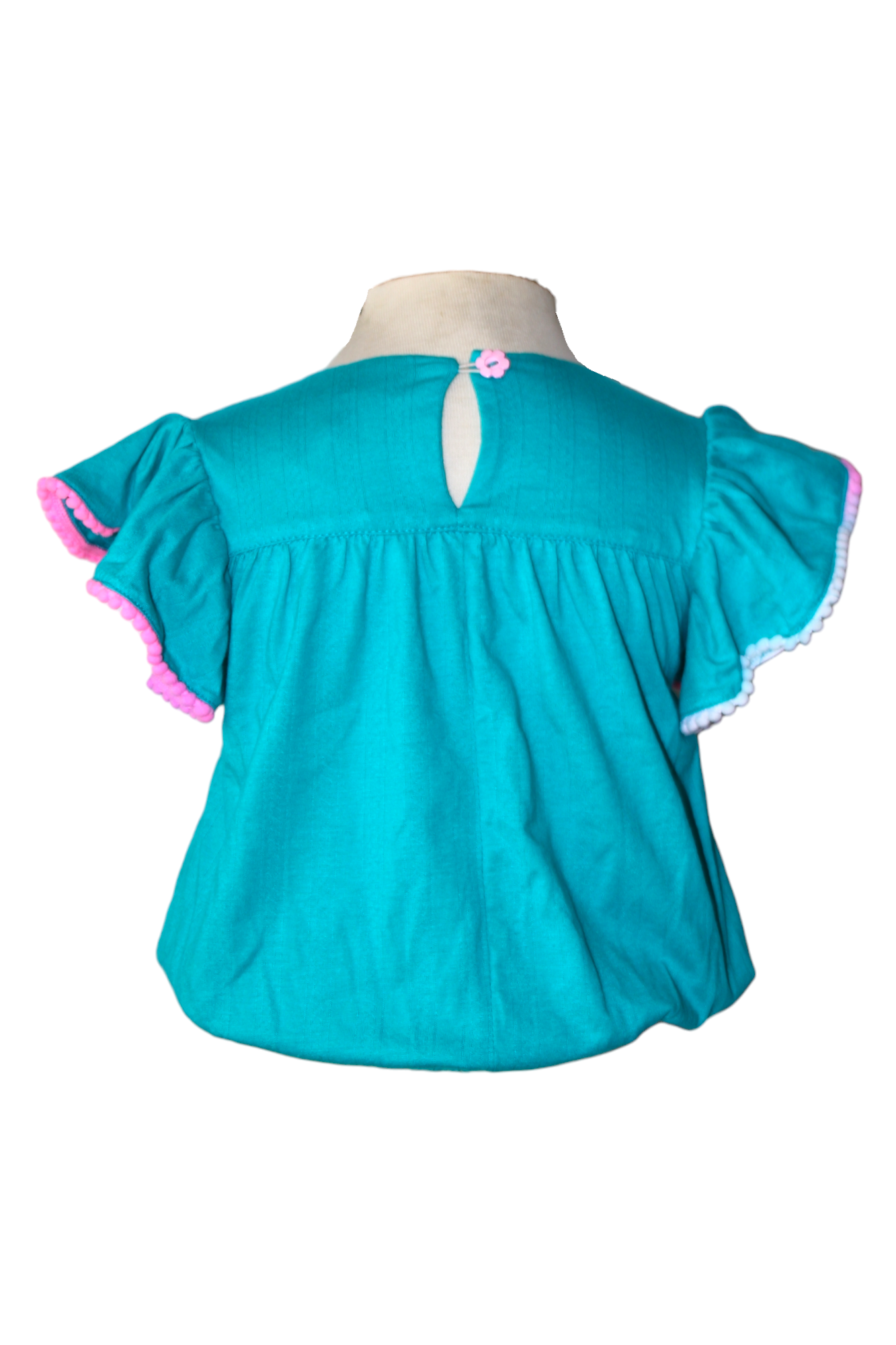 Blusa malha azul - Costas